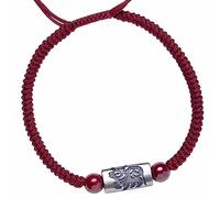 Topcrystal Red String Bracelet Feng Shui Talisman Cinnabar Crystal Stone Bracelet Chinese Zodiac Animal Sterling Silver Charm Bracelet Braided Red Lucky Bracelet for Women Men Adjustable,Snake