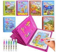 TOPCZY 6 Pcs Mess Free Painting for Kids, No Mess Colouring for Toddlers, Galt Water Magic Colouring Book Water Colouring Books for Children for 2-6 Year Old Boys Girls Toddler Educational Toy