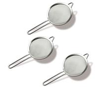 TOPDANCHUANG Fine Mesh Filter Set -3-Piece Stainless Steel Sieve with Handle for Filtering Tea, Coffee, Flour, and Juice