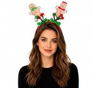 TOPDAOYUN Gingerbread Headband with Green Bow, Christmas Headband, Christmas Party Decorations, Costume Party and Cosplay Decor for Women