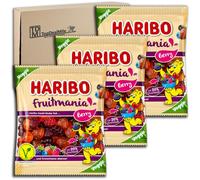 TopDealMile Storage Pack for Haribo Fruitmania Berry Vegetarian 3 x 160g Fruit Gum Mix with Fruit Juice and Berry Flavour