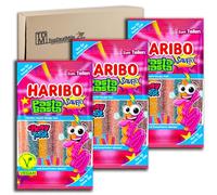 TopDealMile Storage Pack for Haribo Pasta Basta Berry Twist Sour Vegan 3 x 160g Sour Fruit Gum Strips with Berry Flavour. Suitable for Vegans