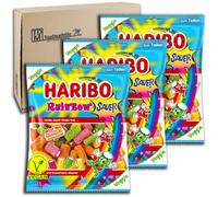 TopDealMile Storage Pack for Haribo Rainbow Sour Vegan 3 x 160 g Sour Fruit Gum Confectionery