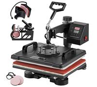 TOPDEEP 5 in 1 Heat Press Machine, 12x15 Oscillating Heat Press for Sublimation, Multifunction T-Shirt Press Machine, Heat Transfer Machine Combination
