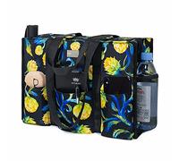 TOPDesign Utility Water Resistant Tote Bag with 13 Exterior & Interior Pockets, Top Zipper Closure & Thick Bottom Support, for Working Women, Teachers, Nurses, Accountants (Artichoke)