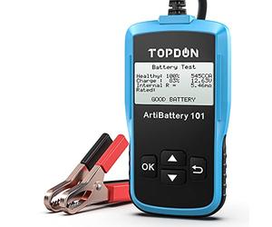 Topdon AB101 12V Automotive Car Battery Tester 100-2000 CCA Professional Load Analyzer and Alternator on Cranking System and Charging System Scan Tool for cars/SUVs/Light Trucks