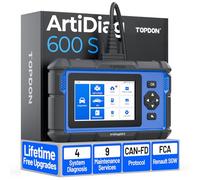 TOPDON AD600S OBD2 Scanner, Diagnostic Tool for ABS SRS Transmission Engine Code Reader, 9 Services Scan Tool, Oil/Brake/BMS/SAS/DPF/TPMS/ETS Reset/ABS Bleeding/Injector Coding, Lifetime Free Update
