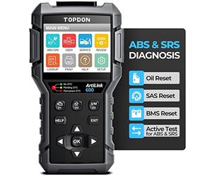 TOPDON AL600 OBD2 Code Reader with Active Test, ABS & SRS Diagnostics, Car Maintenance Reset Service of Oil, BMS, SAS, Full OBD2 Functions, LED Lights, Free Software Update