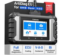 TOPDON ArtiDiag EU Multi-Brand Car Diagnostic Case, Full-System Diagnosis for BMW/BENZ/VAG Models, Bi-Directional Control Scanner, ECU Online Coding, All Maintenance Service, Lifetime Free Update