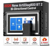 TOPDON ArtiDiag800 BT V2.0 Car Diagnostic Tool Bidirectional, All Systems OBD2 Scanner with 28+ Reset Services, Oil Reset/EPB/SAS/TPMS/DPF, 2 Year Free Update, FCA AutoAuth, CANFD