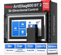 TOPDON ArtiDiag800BT 2 OBD2 Scanner, Full System Bidirectional Car Diagnostic Tool, 28+ Functions, AUTOVIN, FCA AutoAuth CAN-FD Protocol, Wireless Bluetooth Diagnosis Scan Tool, 2 Years Free Updates