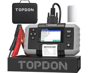 TOPDON Battery Tester BT600, 12V 24V Car Battery Tester with Printer, 100 to 2000 CCA, 3.5" Color Screen 5.9ft Cable, Software Update Available