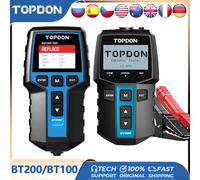 TOPDON BT200/BT100 Battery Tester Charging Cranking Test Tools for Car 24V/12V Automotive Diagnostic Battery Monitor 100-2000CCA BT200