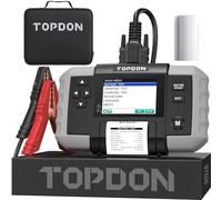 TOPDON Battery Tester BT600, 12V 24V Car Battery Tester with Printer, 100 to 2000 CCA, 3.5" Color Screen 5.9ft Cable, Software Update Available