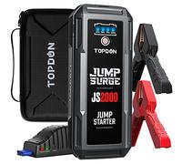 TOPDON JS2000 Car Jump Starter Power Bank 2000A/12V Lithium Battery Jumper (up to 8.0L Gasoline or 6.0L Diesel), Battery Booster, USB Fast Charging, LED Flashlight