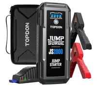 TOPDON JS2000 Pro Car Battery Charger Jump Starter, 2500A Peak Battery for Up to 8L Gas/6L Diesel Engines, 12V Portable Booster with Jumper Cables and EVA Protection Case