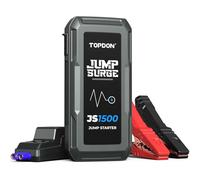 TOPDON Jump Starter JS1500, 1500A/10000mAh Battery Booster Jump Starter Power Pack for Up to 6.5L Gas/4.0L Diesel Engines, Portable Jump Starter Power Bank with Jumper Cable/LED Flashlight