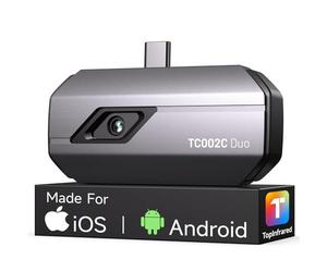 TOPDON TC002C Duo Thermal Imaging Camera for Android iPhone iOS, 512×384 TISR Super Resolution Infrared Camera with USB-C, 25Hz, 40mK, -20℃ to 550°C, for Inspecting Buildings, Vehicles, Leakage, HVAC