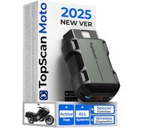 TopScan Motorcycle OBD2 Scanner Diagnostic Tool, Wireless Motorcycle OBD2 Code Reader Fits for Harley, Ducati, BMW, All Systems Motorbike Scan Tool with Hot Reset Functions, Data Stream