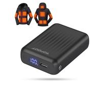 Topdot 18400 mAh Power Bank for Heated Jackets, Heated Vest Battery with DC and USB Output Ports, 7.4 V/5 V 18400 mAh Battery with LED Display for Heated Vest, Jackets and Hoodies