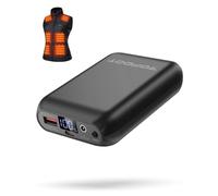 Topdot 7.4V 16000mAh Heated Vest Battery Pack - with LED Display, USB/Type-C/DC (4.0) Output, 3.5/3.8 DC Adapter Cables for Heated Vest