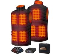 Topdot Men's Heated Gilet, Heated Vest for men with Power Bank, 7.4 V, 16000 mAh, 8 Heating Zones electrically Heated Down Vest, 3 Adjustable Temperatures Body Warmer,S