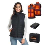 Topdot Women's Heated Vest with Power Bank 7.4 V 16000 mAh, 10 Heating | Heated vest with 3 temperature levels, lightweight women's heat vest gift for cycling, camping, outdoor work in winter