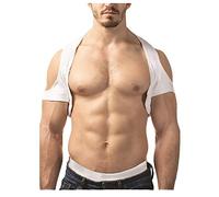 TopDry Underarm Sweat Pads Vest for Men - Men’s Invisible Sweatproof Undershirt, White, Large