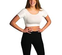 TopDry Women’s Undershirts - Sweatproof Shirts Women with Underarm Sweat Pads - White…, White, Medium