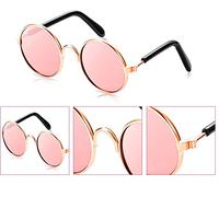 TopE Pet Glasses, Funny Cute Dog Cat Retro Fashion Sunglasses, Transparent Eye-wear Protection, Pink, Medium