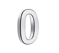 TopE Silver Waterproof 3D Number Stickers - Self Adhesive House Room Door Number for Home Apartment Cabinet Table Mailbox Outdoor Indoor Use