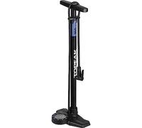 Topeak JoeBlow Roadie EX Floor Pump, Steel Barrel & Plastic Base, Large 3.5" Base Mount Gauge, 160 PSI /11 BAR, SmartHead, Black/Blue - Road Bike