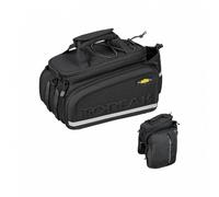 Topeak MTM Multi Mount TrunkBag DXP, Water Resistant Cycle Trunk Bag with expandable pannier sides to fit KLICKfix/Racktime Snapit or MIK Adapter Pannier Racks, Black