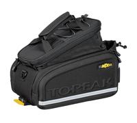 Topeak MTX TrunkBag DX (MTX 2.0) with TrunkLock - 12.3 L Pannier Rack Bag with QuickTrack System, Expandable Lid Compartment, Bottle Holder & Shoulder Strap, Black