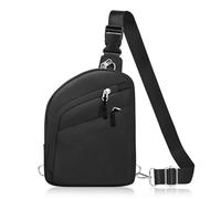 TOPEAST Anti Theft Crossbody Bag for Women Men, Small Sling Bag Crossbody Bags for Women Travel Sport Hiking Workout, Black, S, Anti-theft Crossbody Travel Bag for Women Men Black