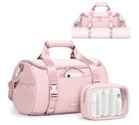 TOPEAST Small Gym Bag for Women with Yoga Mat Holder, Pink, Small Gym Bag -- 16L, 16l-with Toiletry Bag