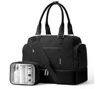 TOPEAST Travel Duffle Bag, Carry On Overnight Weekender Bags for Women, Black
