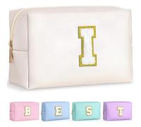 TOPEAST Women's Toiletry Bag, Pearl White-White, 8.3in x 3.5in x 4.9in, I