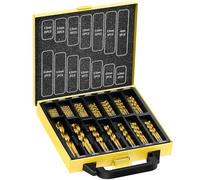 TOPEC 108 pc HSS-Titanium Drill Bit Set, Multi-Material Timber Metal Plastic Aluminium, 1.5-10 mm × 14 Sizes, Self-Centring 118° Tip, No Pilot Hole Needed, Metal Storage Case, DIY & Pro Use