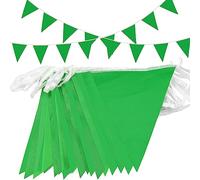 Topeedy 40m-80pcs Green Bunting Banner, 131.2ft Green Outdoor Waterproof Triangle Flags Supply for Birthday Party Baby Shower Weeding Festival Decoration