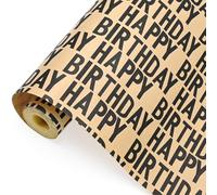 Topeedy Black Birthday Gift Wrapping Paper Roll - 43cm*20m Kraft Paper Perfect for Packing Presents for Families and Friends