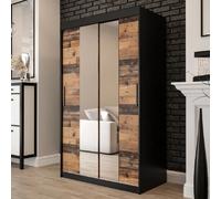 topeka 2 mirrored 120cm wardrobe with 2 sliding doors in dark oak