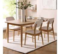 topeka brown wooden extending dining table with 4 chairs