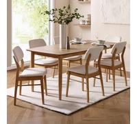 topeka brown wooden extending dining table with 6 chairs