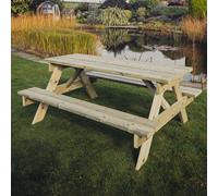 topeka large wooden picnic dining set in natural