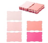 Toperd 120 Pieces Small Mini Business Cards Vintage Assorted Colors Blank Note Gift for Business Cards, Gift (5 PInk-Red)