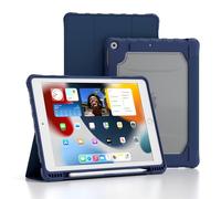 TOPESCT Case for 10.2" iPad 9/8/7 (2021/2020/2019 Release, 9th/8th/7th Generation), Auto Wake/Sleep, Strong Magnetic Shockproof Cover with Hard Clear Back Shell w/Pencil Holder