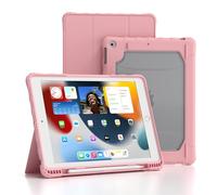 TOPESCT Case for 10.2" iPad 9/8/7 (2021/2020/2019 Release, 9th/8th/7th Generation), Auto Wake/Sleep, Strong Magnetic Shockproof Cover with Hard Clear Back Shell w/Pencil Holder