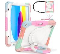 TOPESCT Case for iPa1d A16 11th Gen (11-inch, 2025) / iPad 10th Gen (10.9-inch, 2022), 360° Rotating Hand Stand,Full-Body Rugged Heavy Duty Shockproof Kid Case with Screen Protector (Rainbow)