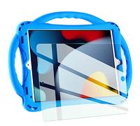 TopEsct Case for iPad 10.2 2020/2019, iPad 8th / 7th Generation with Tempered Glass Screen Protector and Strap, Premium Silicone Shockproof iPad 10.2 inch 2020/2019 - Blue